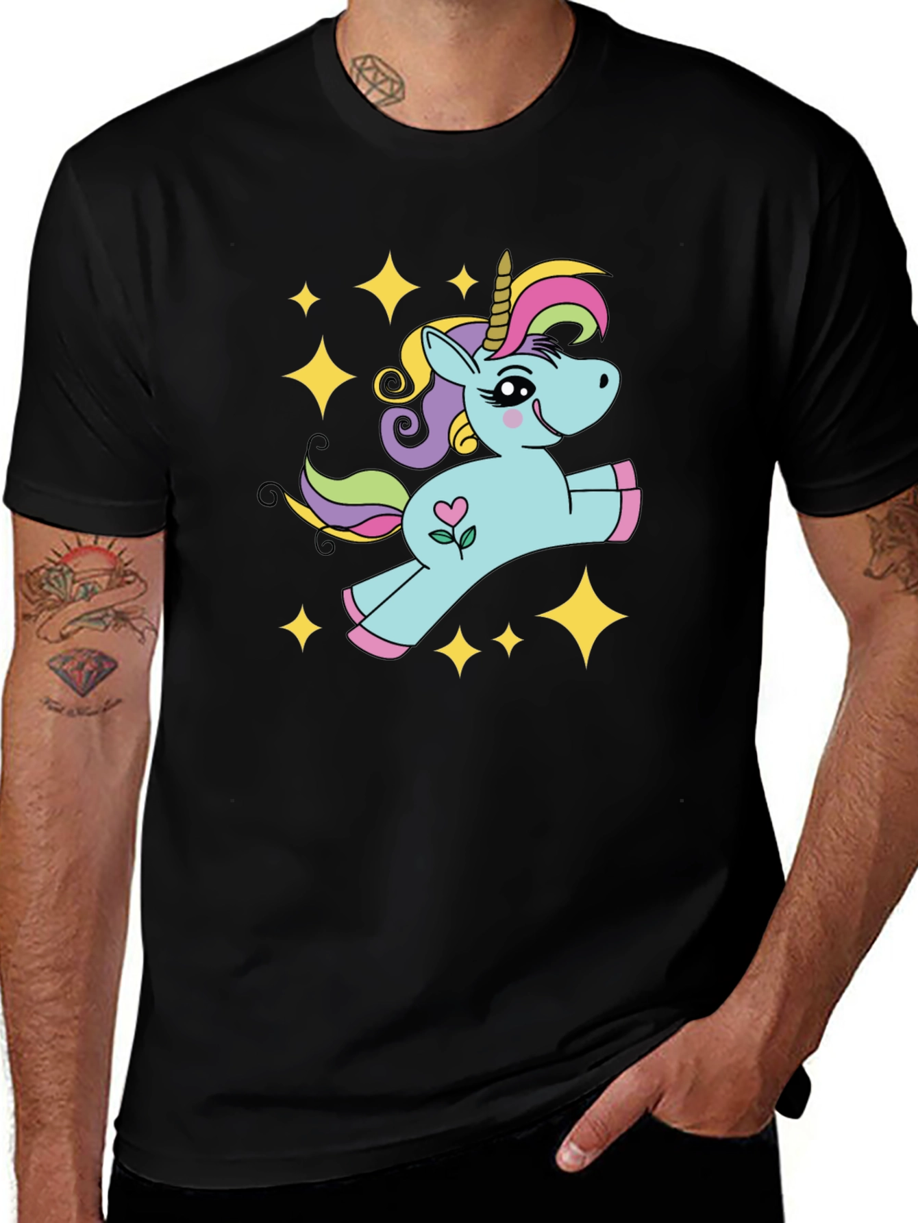 Cute Unicorn Stars Graphic T-Shirt