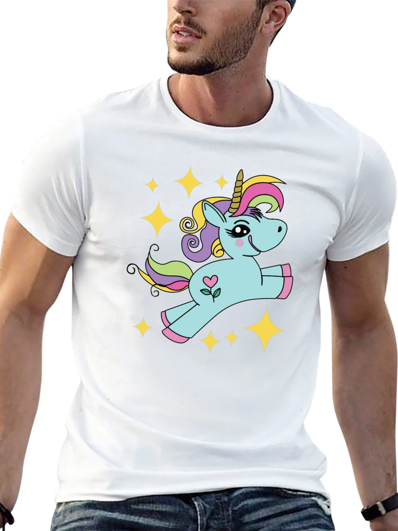 Cute Unicorn Stars Graphic T-Shirt