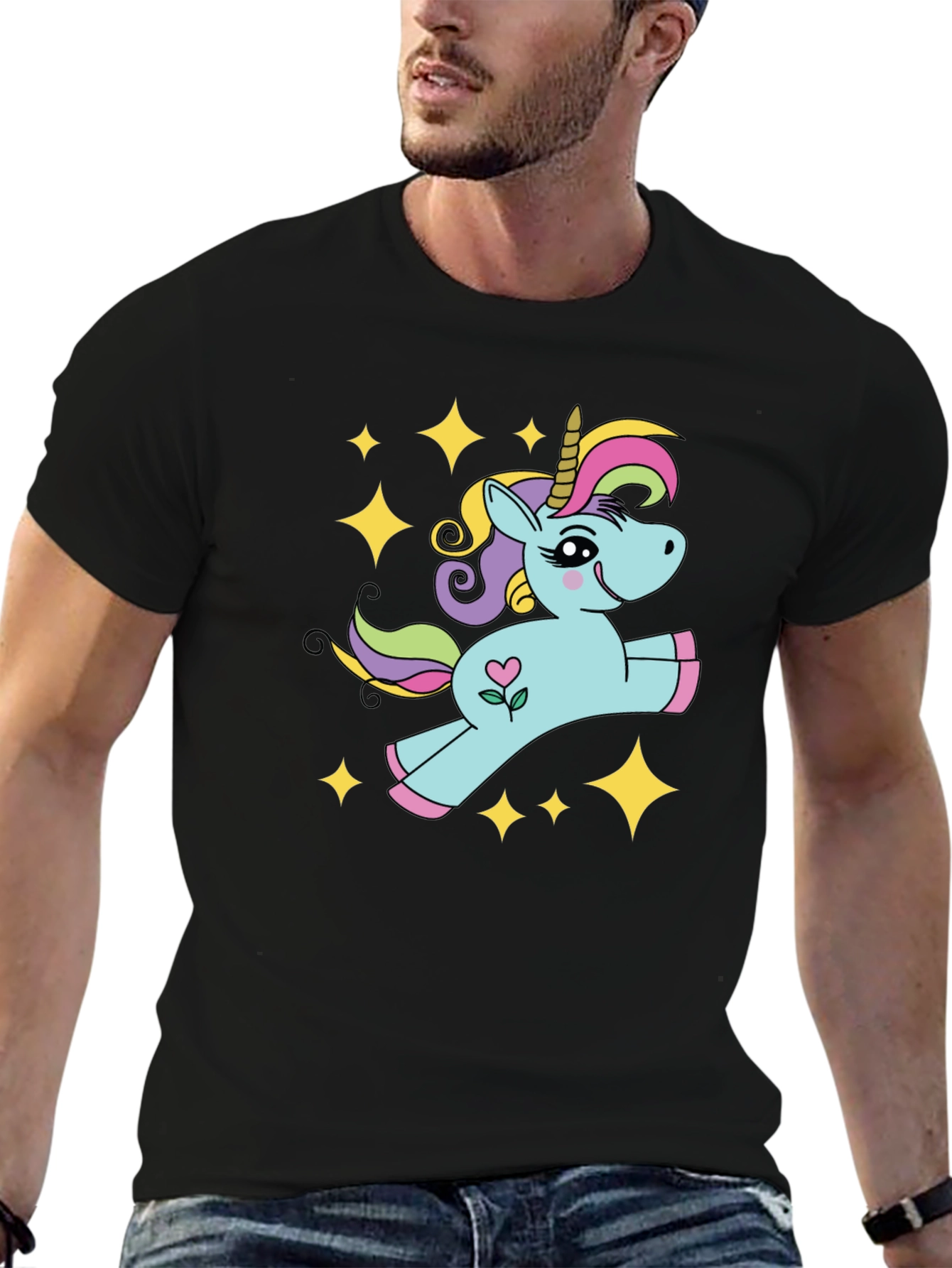 Cute Unicorn Stars Graphic T-Shirt