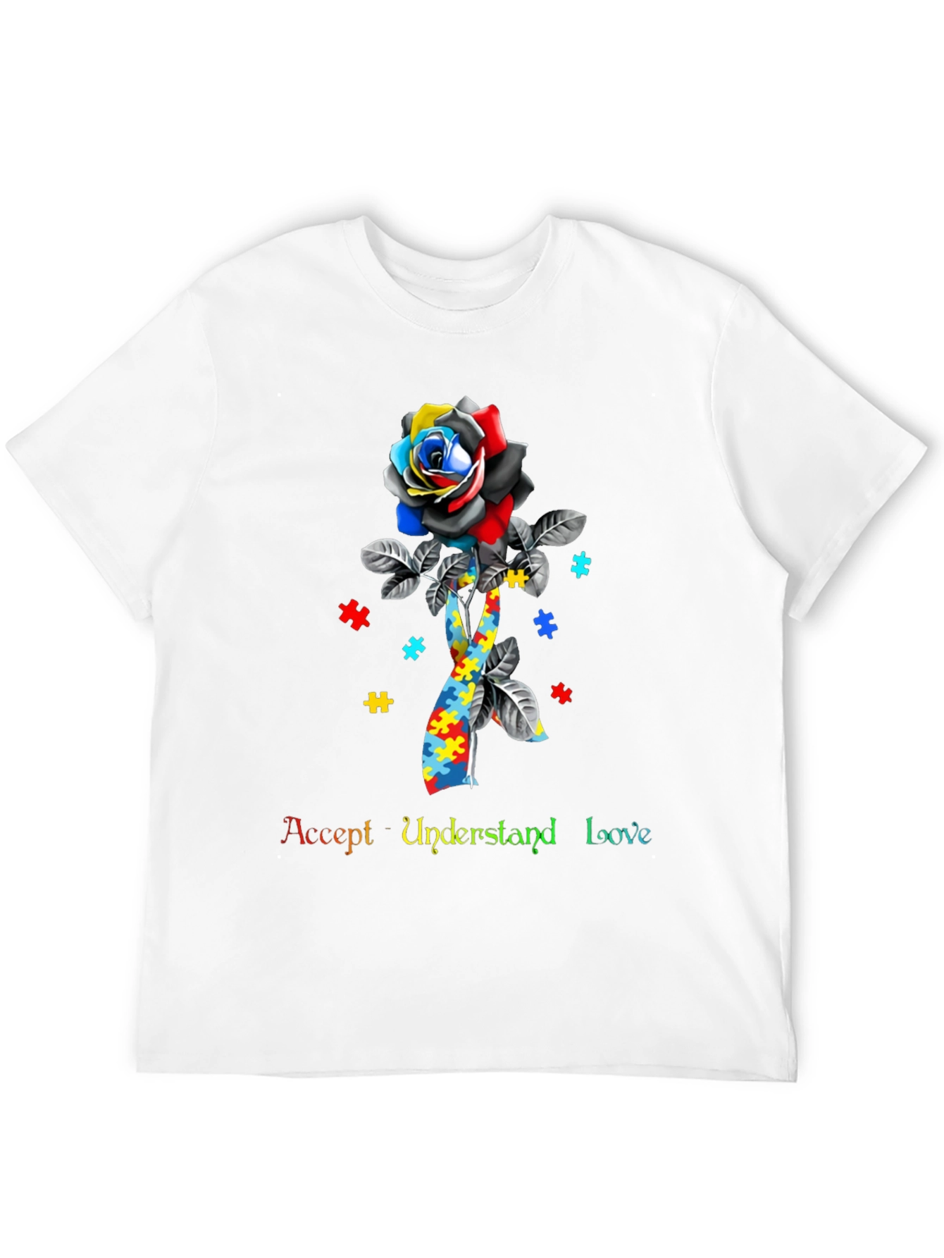 Autism Awareness Rose Puzzle T-Shirt