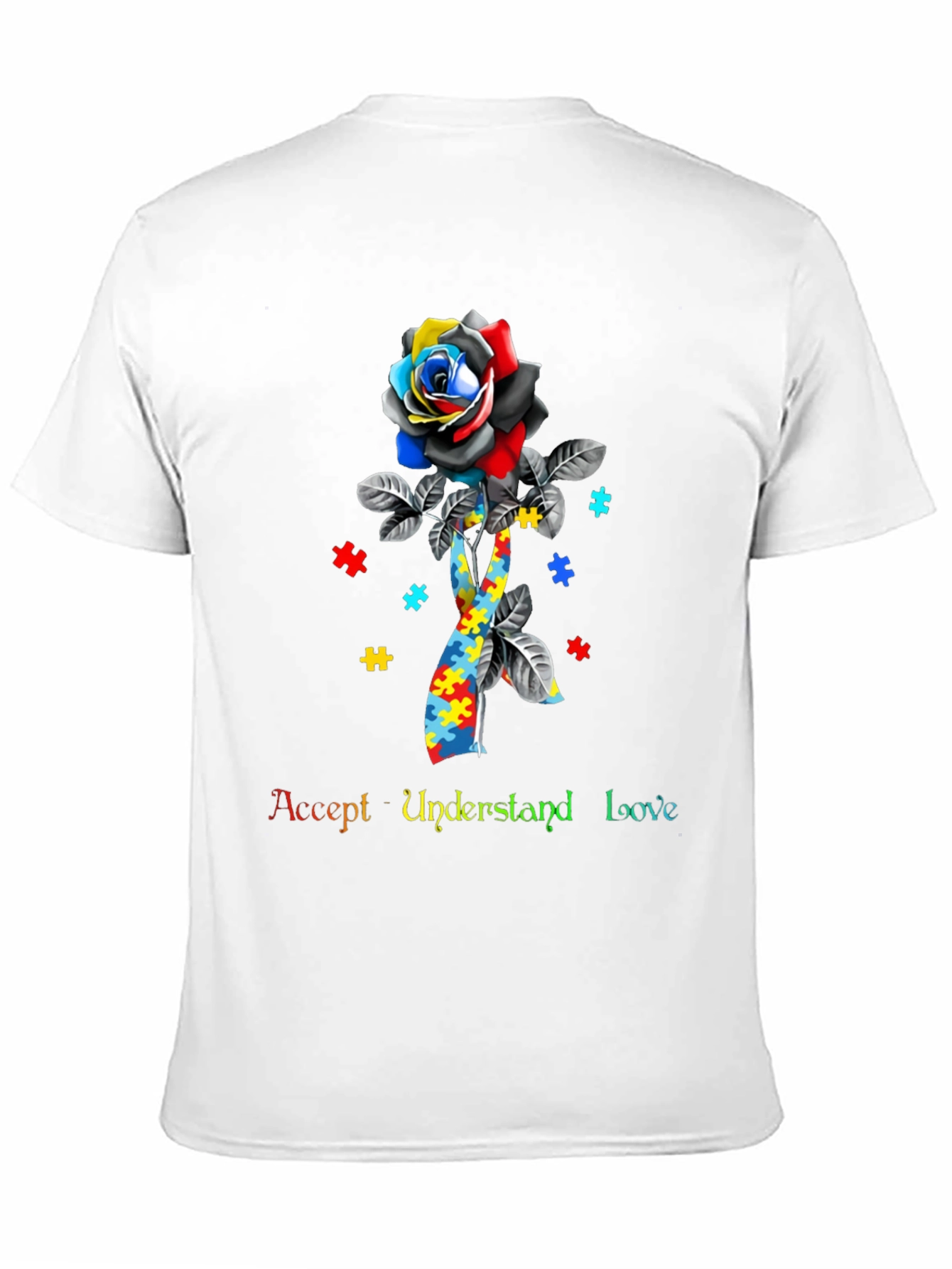 Autism Awareness Rose Puzzle T-Shirt