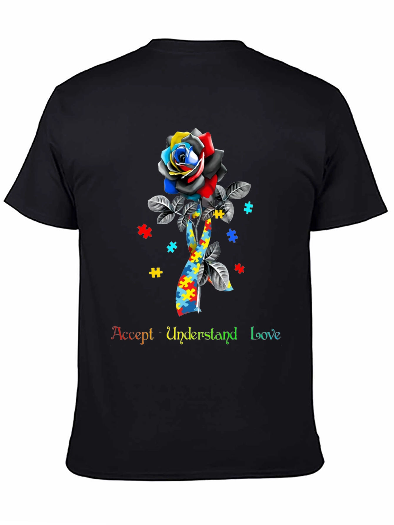 Autism Awareness Rose Puzzle T-Shirt