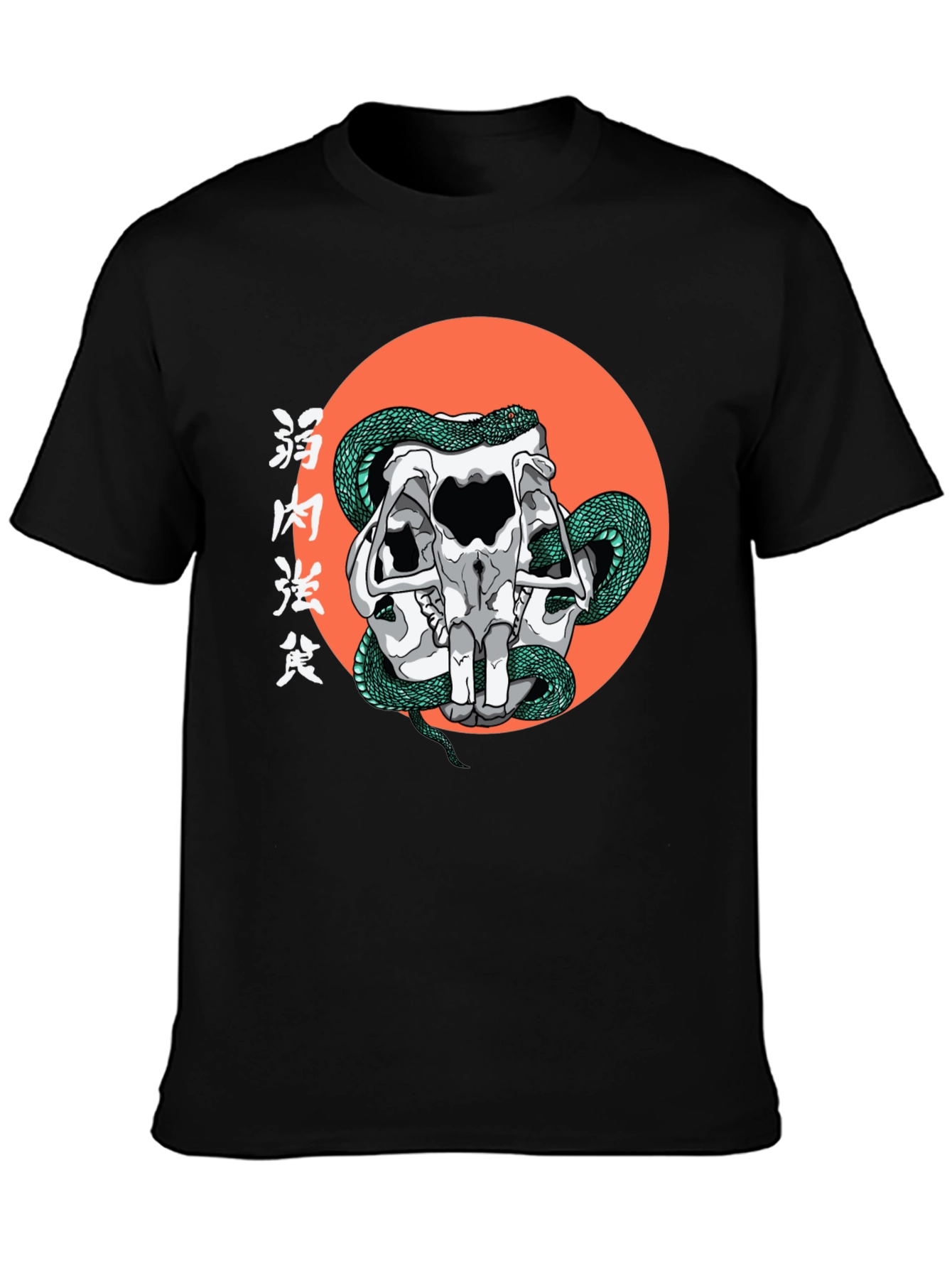 Skull & Snake Graphic T-Shirt - Mens Black Tee