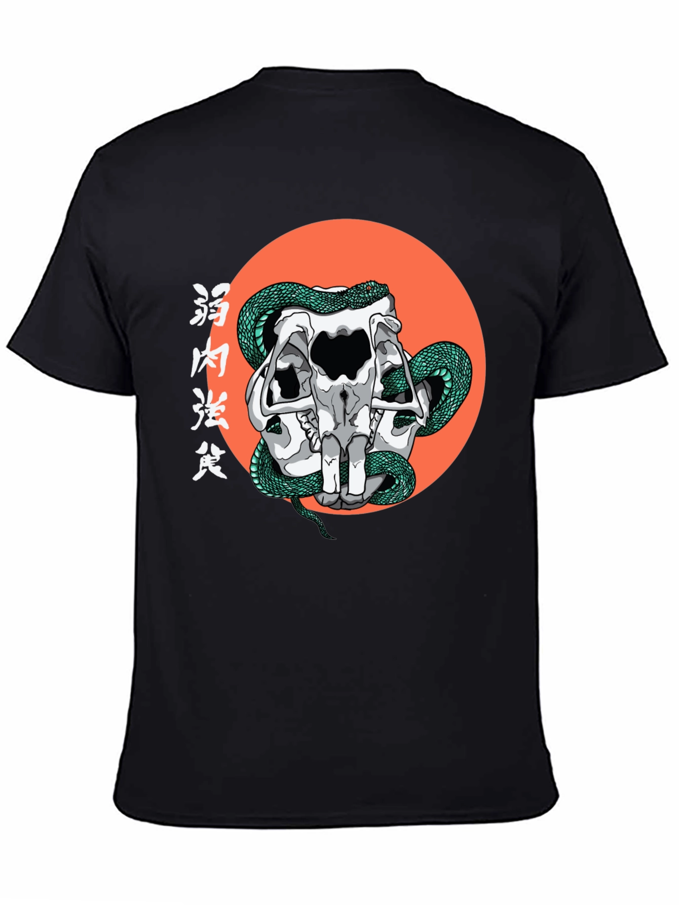 Skull & Snake Graphic T-Shirt - Mens Black Tee
