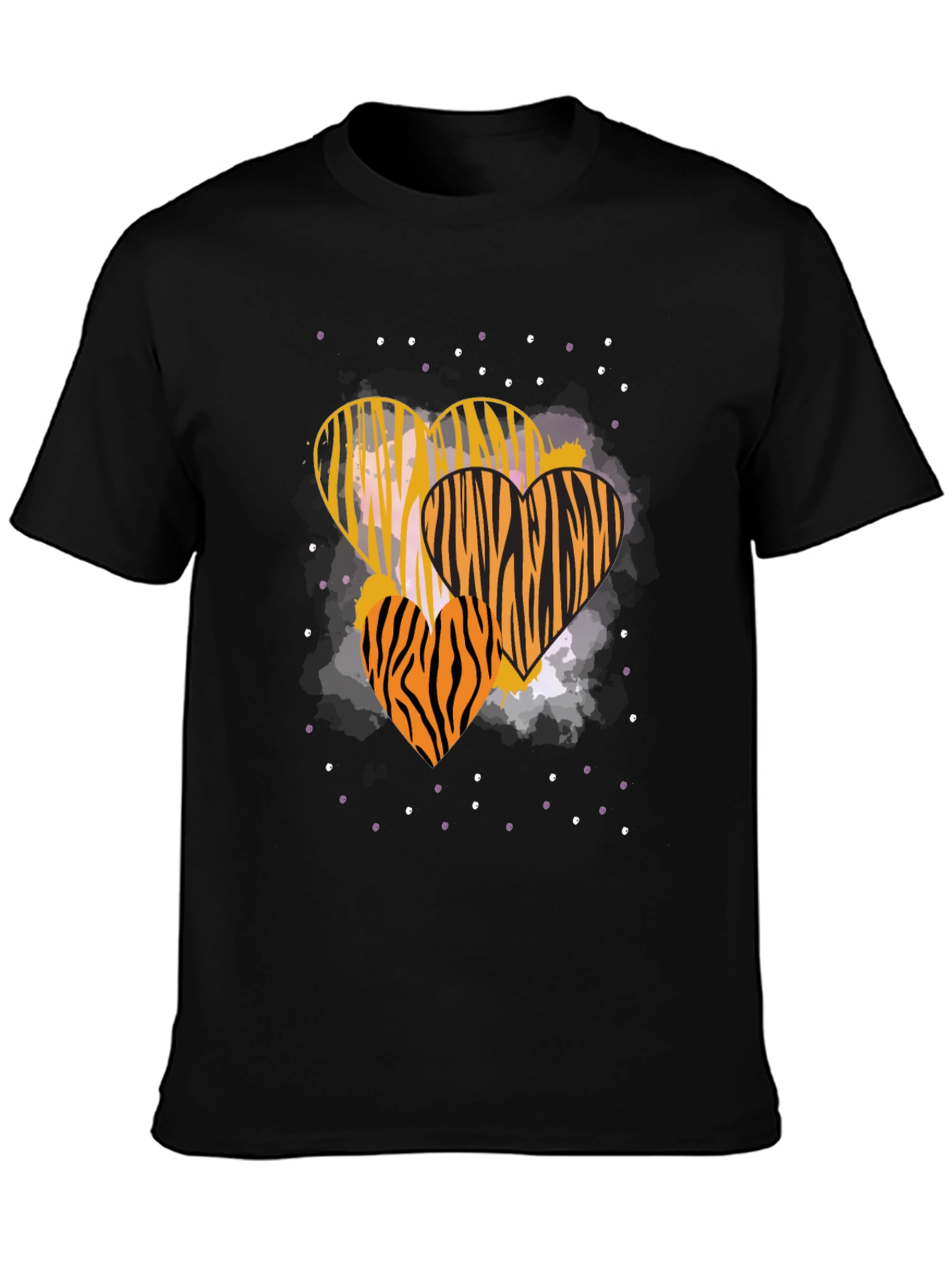 Striped Heart Graphic Tee - Trendy Casual Wear