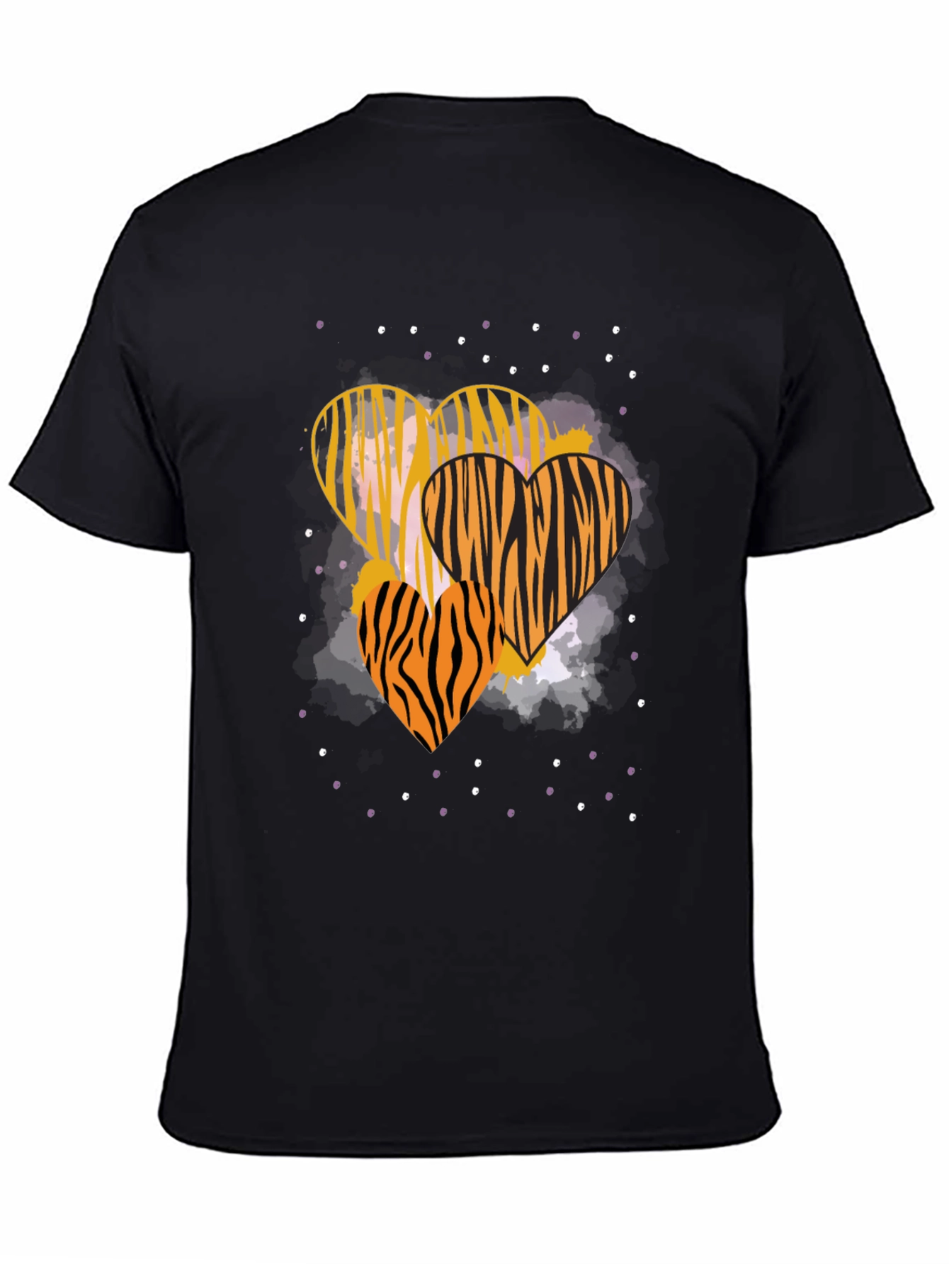 Striped Heart Graphic Tee - Trendy Casual Wear