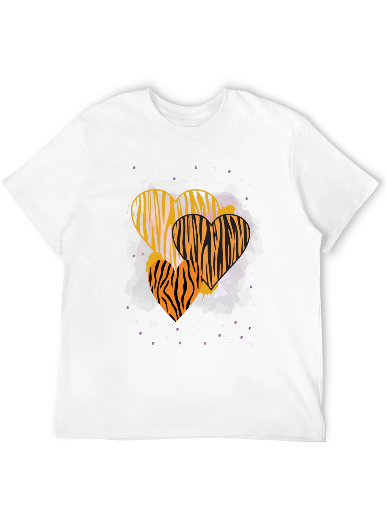 Striped Heart Graphic Tee - Trendy Casual Wear