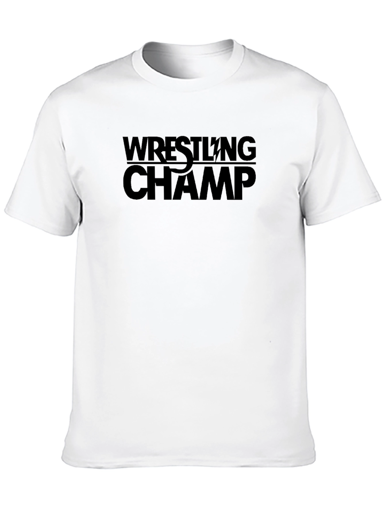 Wrestling Champ Graphic Tee - Black Cotton T-Shirt