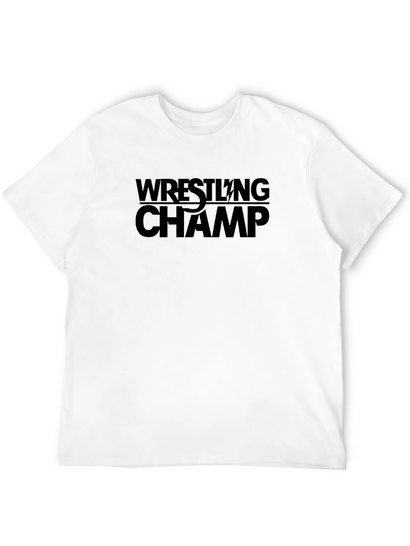 Wrestling Champ Graphic Tee - Black Cotton T-Shirt