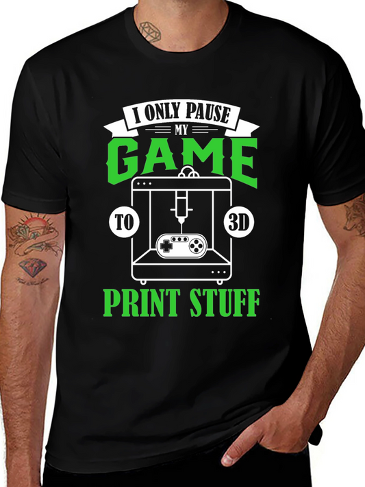 Gamer 3D Printing Black T-Shirt