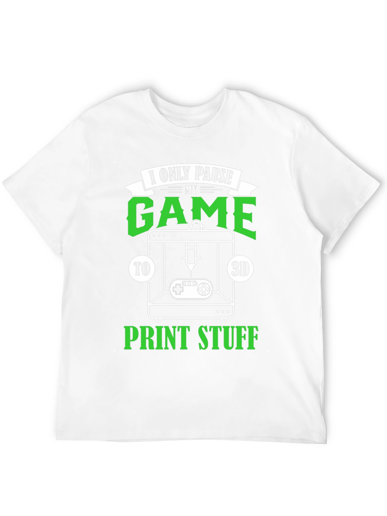 Gamer 3D Printing Black T-Shirt