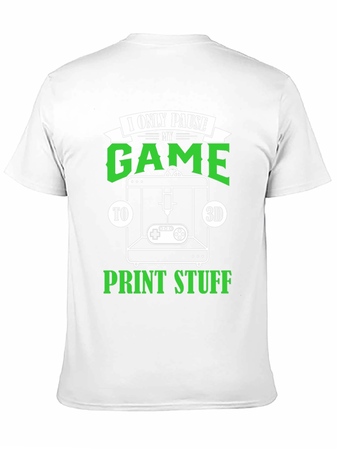 Gamer 3D Printing Black T-Shirt