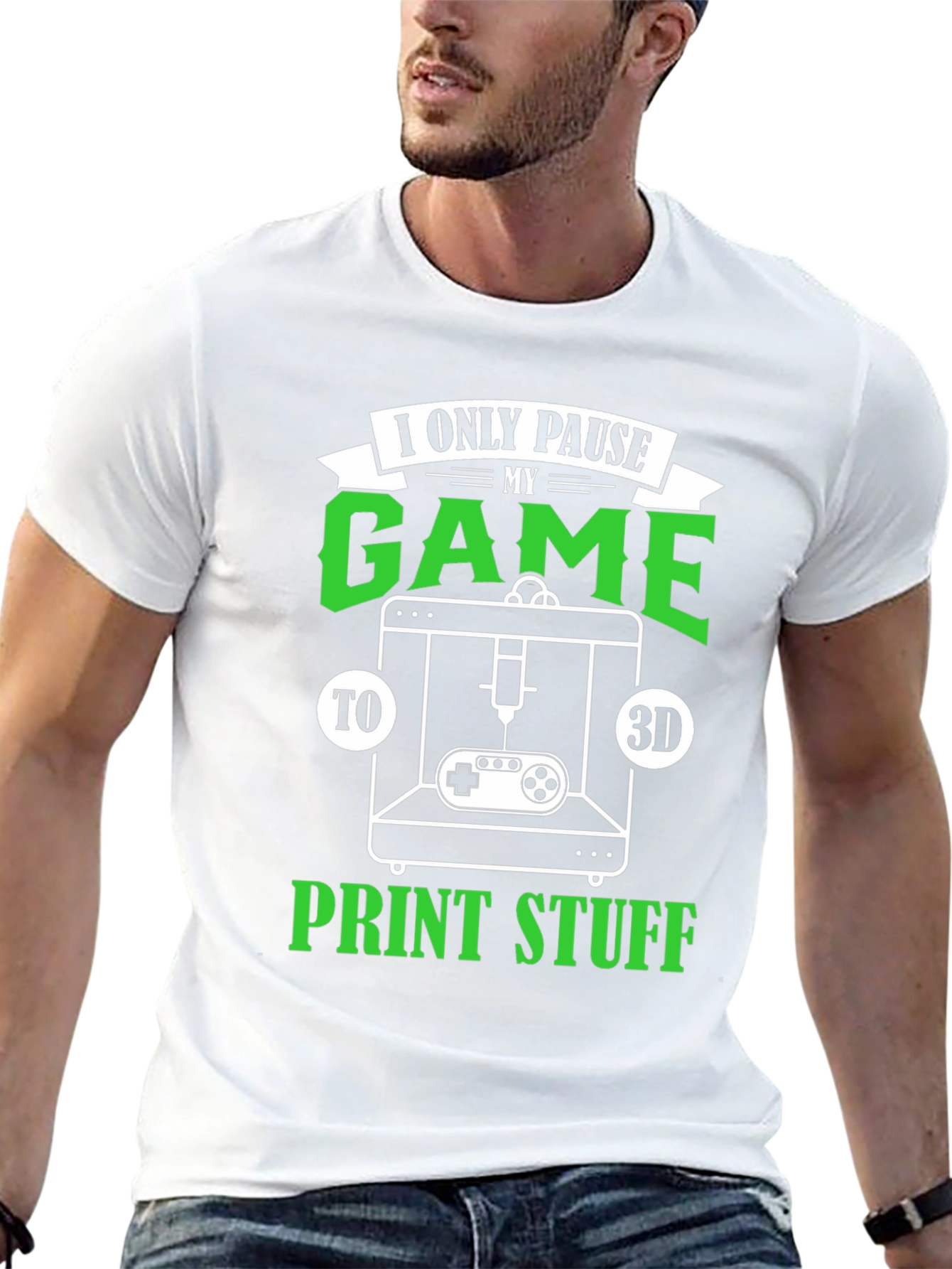 Gamer 3D Printing Black T-Shirt