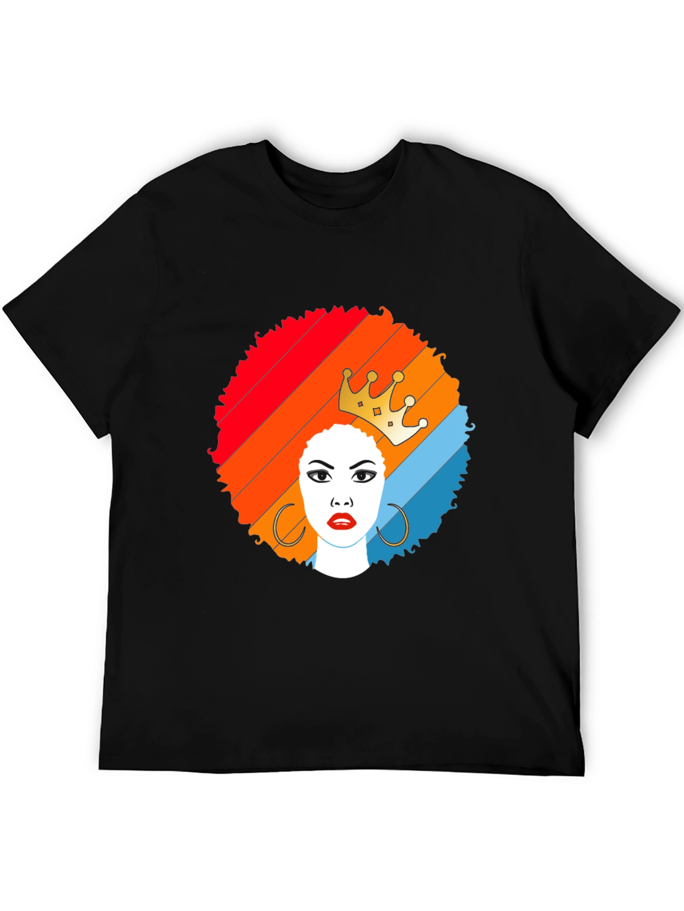 Afro Queen Graphic Tee - Stylish Black T-Shirt