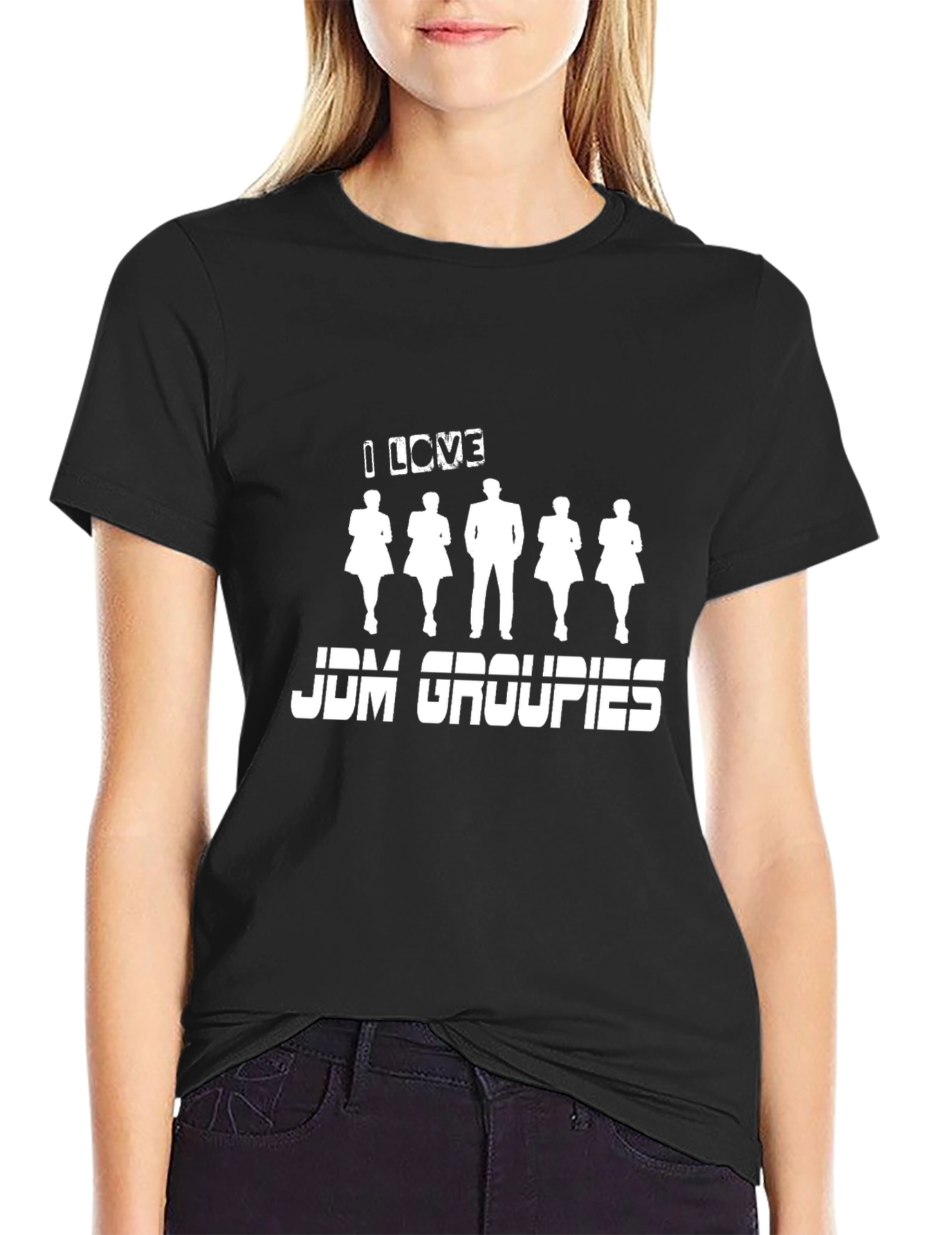 I Love JDM Groupies Tee - Black Graphic T-Shirt
