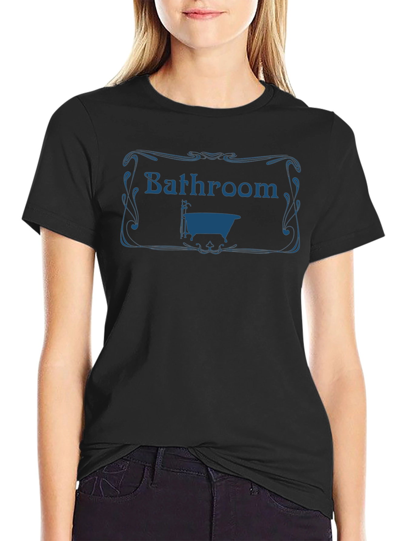 Bathroom Bathtub Graphic Tee - Black T-Shirt