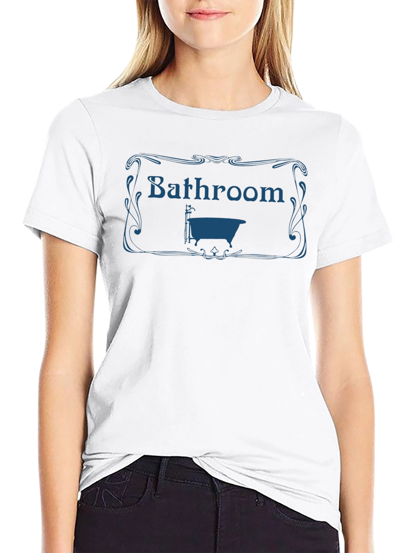 Bathroom Bathtub Graphic Tee - Black T-Shirt