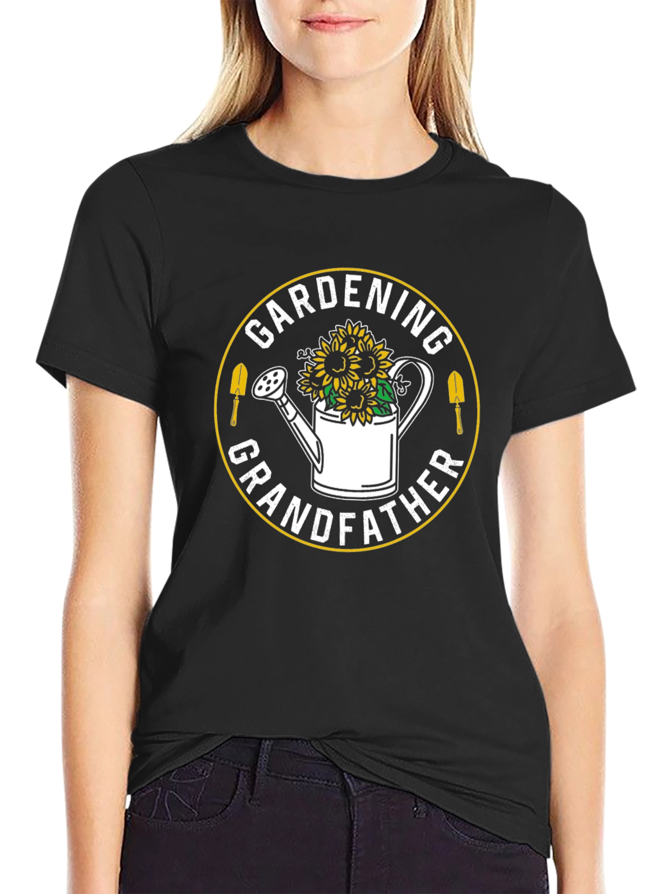 Gardening Grandfather T-Shirt - Sunflower Design