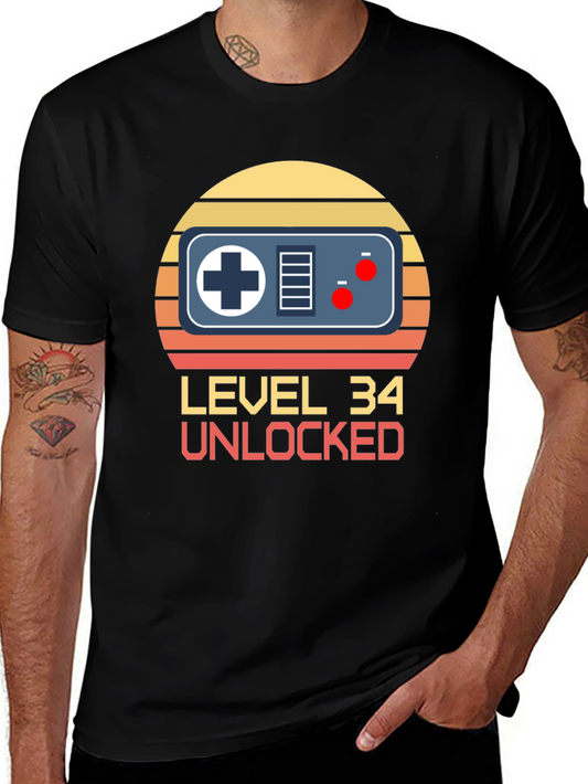 Level 34 Unlocked Gamer T-Shirt - Birthday Gift