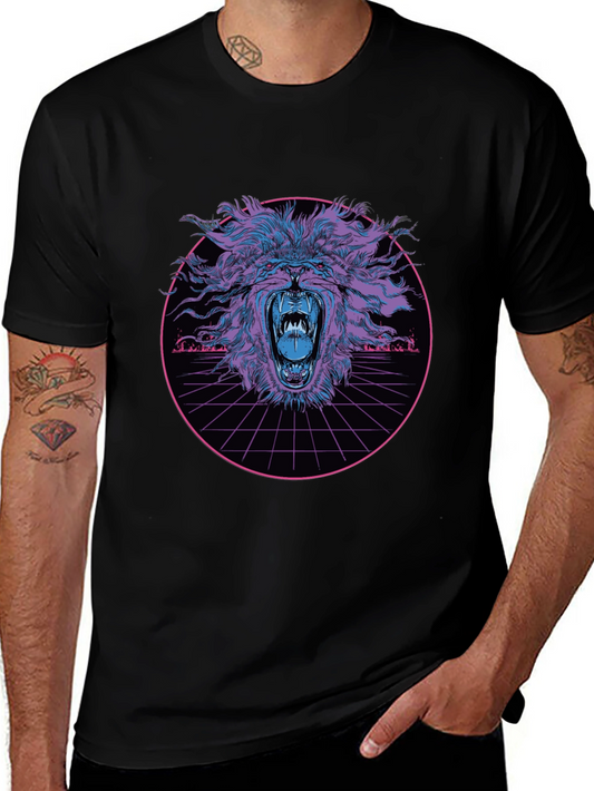 Retro Lion Graphic T-Shirt