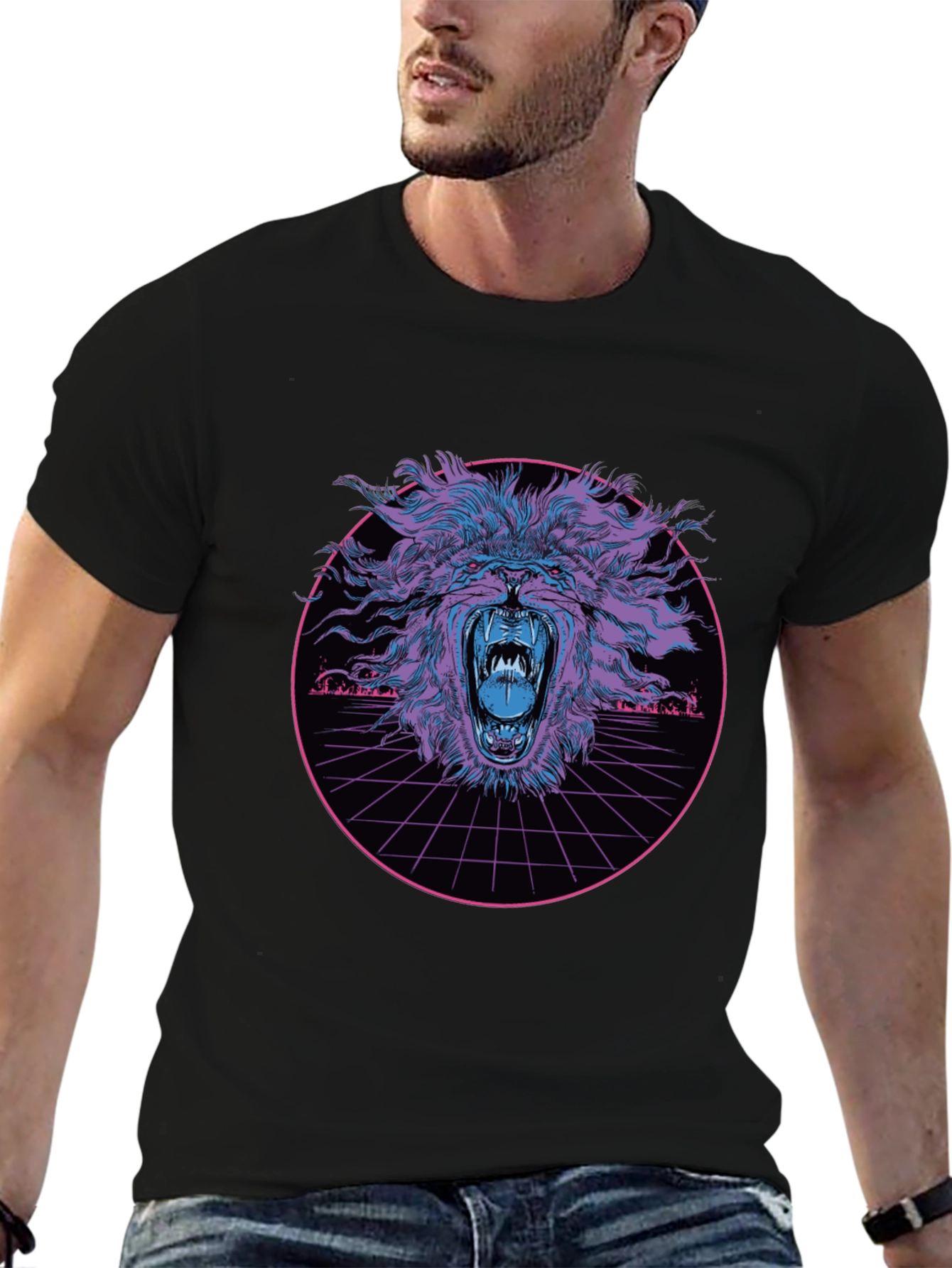 Retro Lion Graphic T-Shirt
