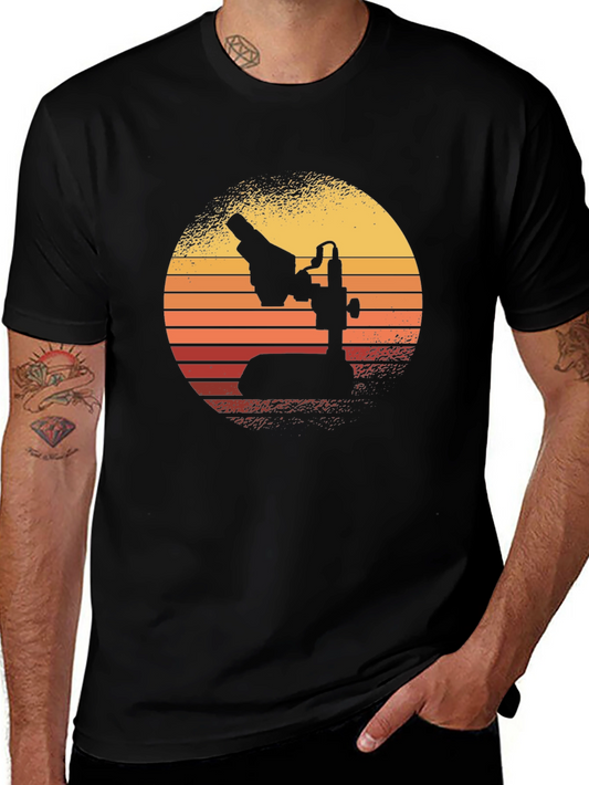 Retro Microscope Graphic Tee - Science Enthusiast Apparel