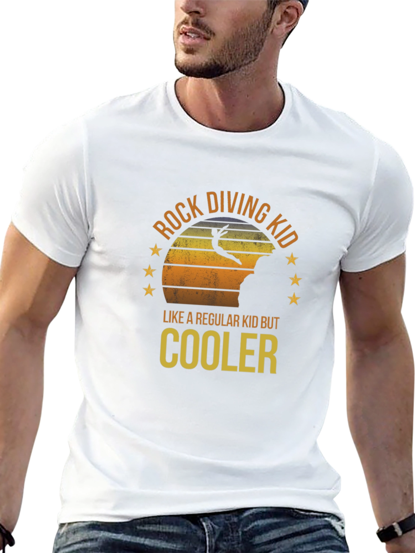 Rock Diving Kid Graphic Tee - Cool Adventure T-Shirt