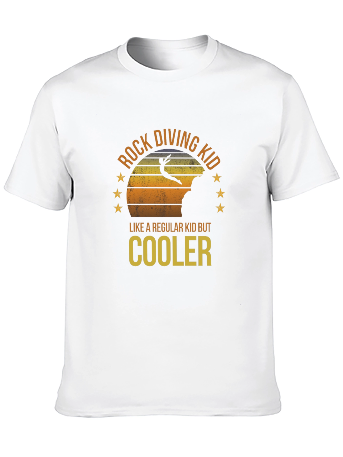 Rock Diving Kid Graphic Tee - Cool Adventure T-Shirt