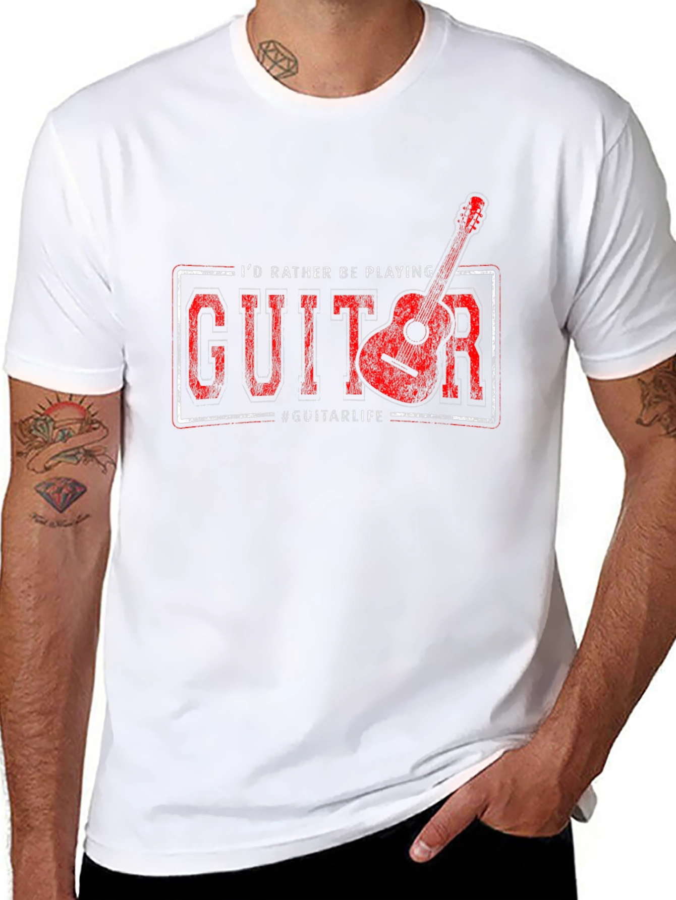 Guitar Player Graphic Tee - Id Rather Be Playing