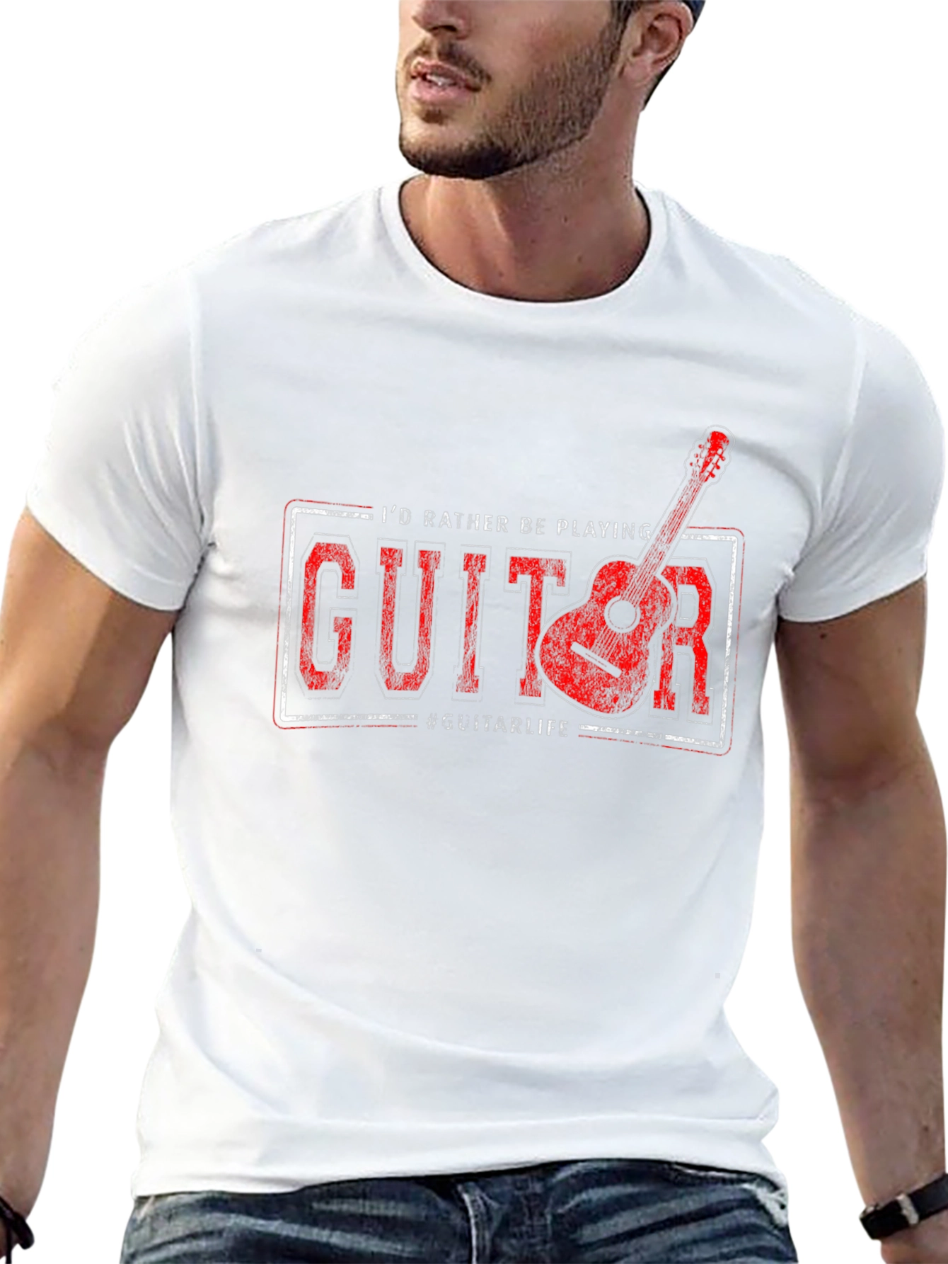 Guitar Player Graphic Tee - Id Rather Be Playing