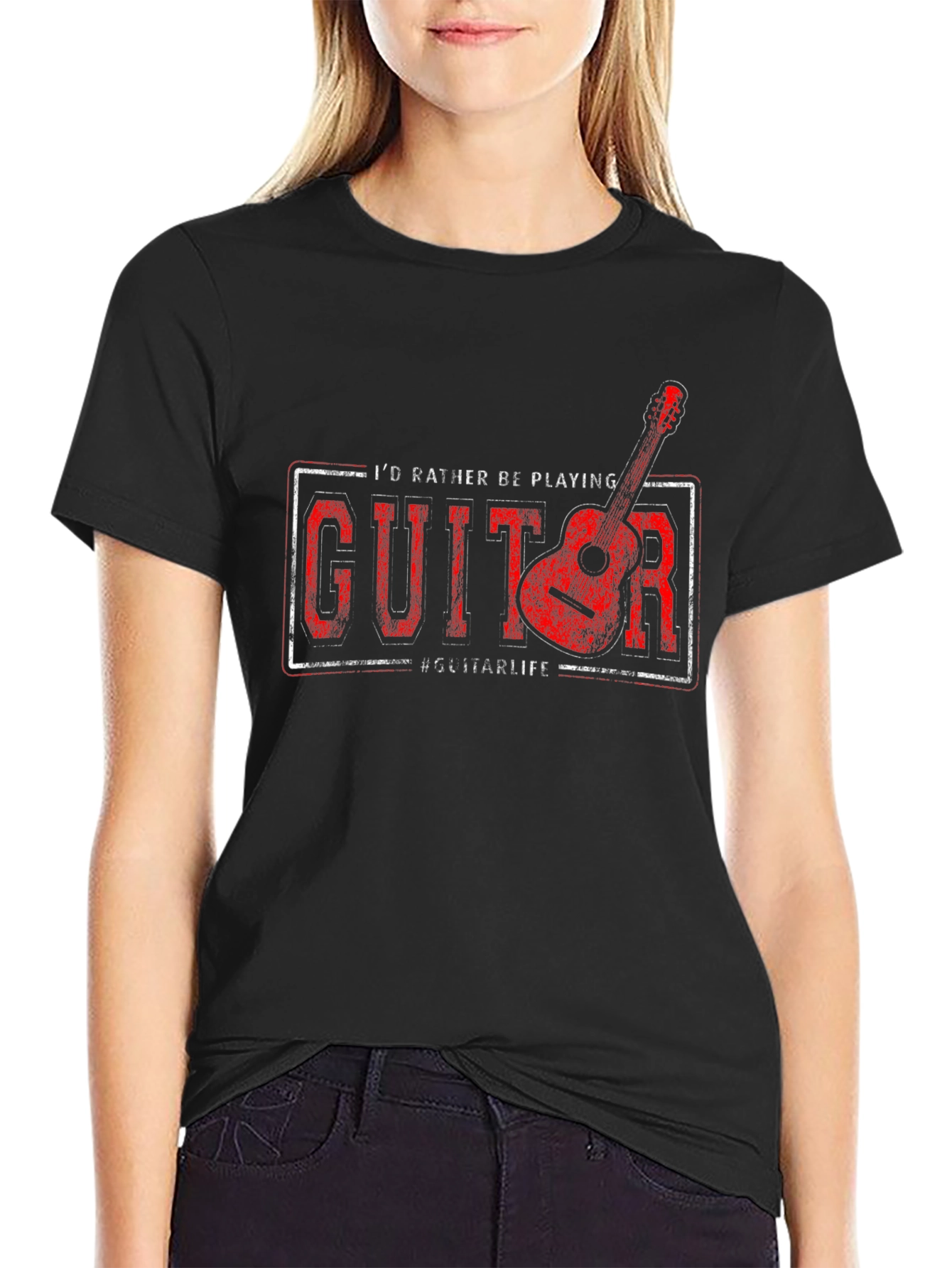Guitar Player Graphic Tee - Id Rather Be Playing