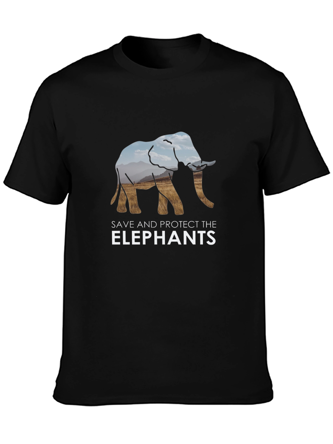 Save The Elephants Graphic Tee - Black
