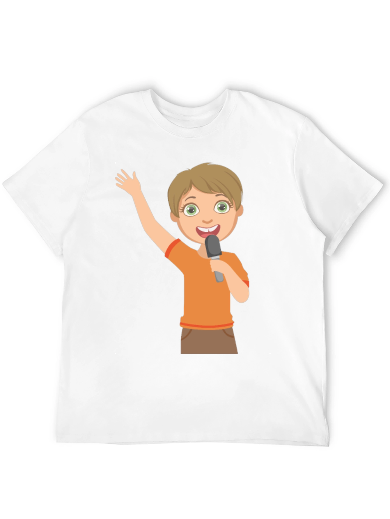 Boy with Microphone Black T-Shirt