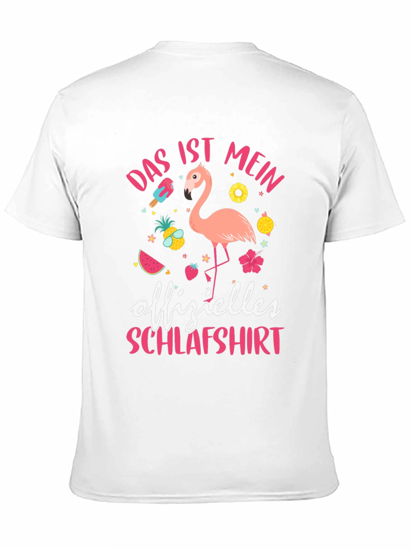 Mens Black Flamingo Schlafshirt Graphic Tee