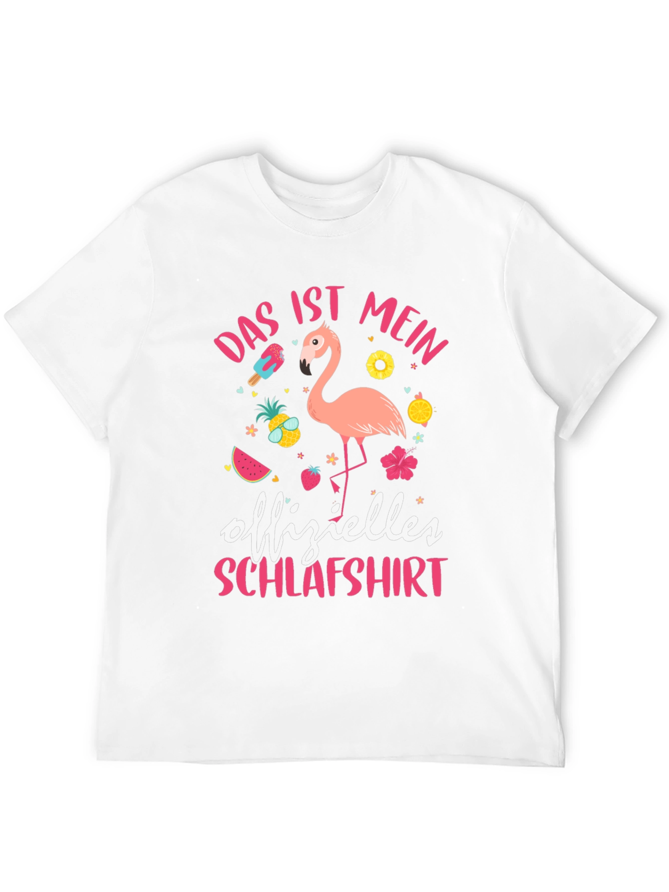 Mens Black Flamingo Schlafshirt Graphic Tee