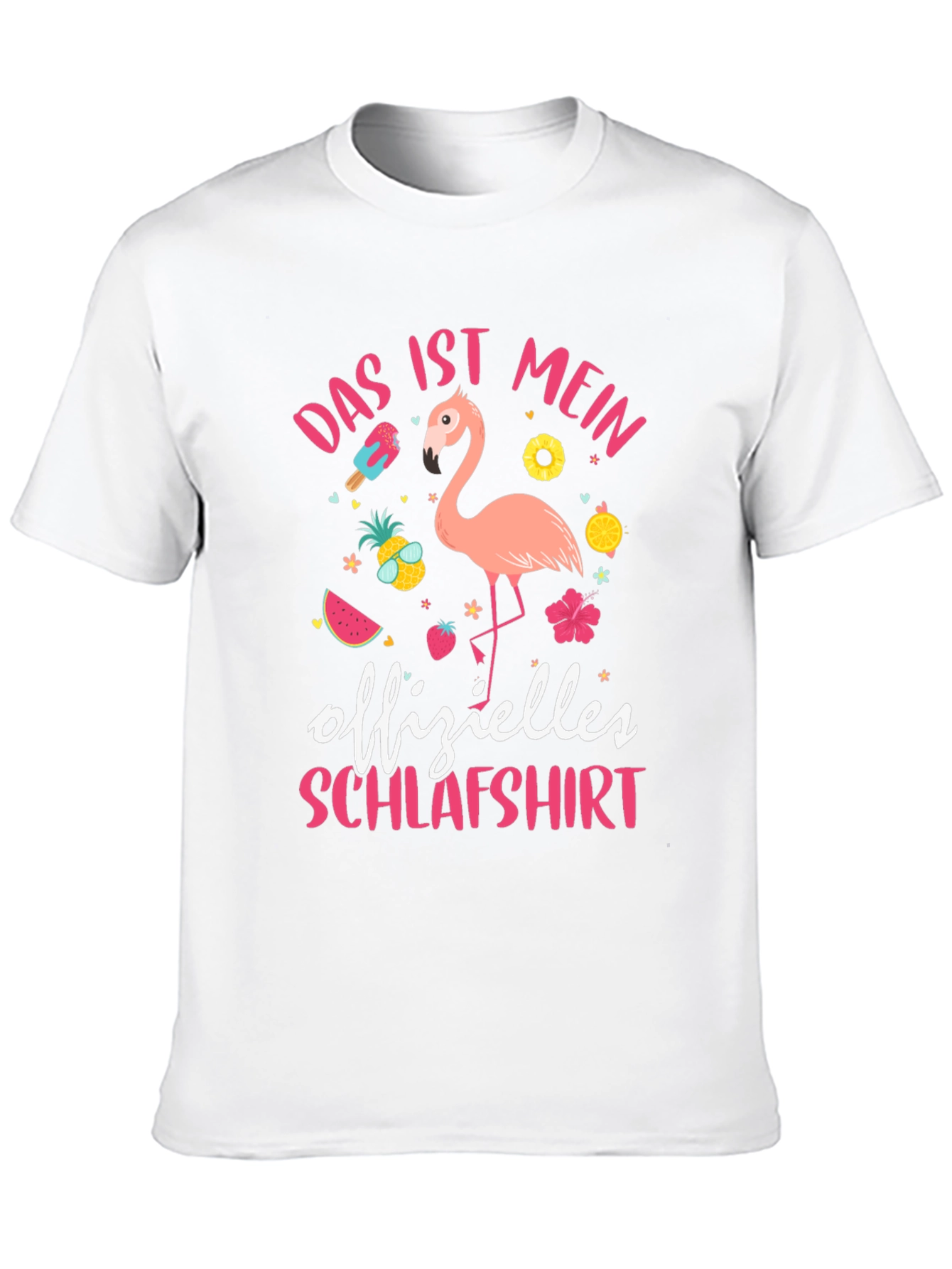 Mens Black Flamingo Schlafshirt Graphic Tee