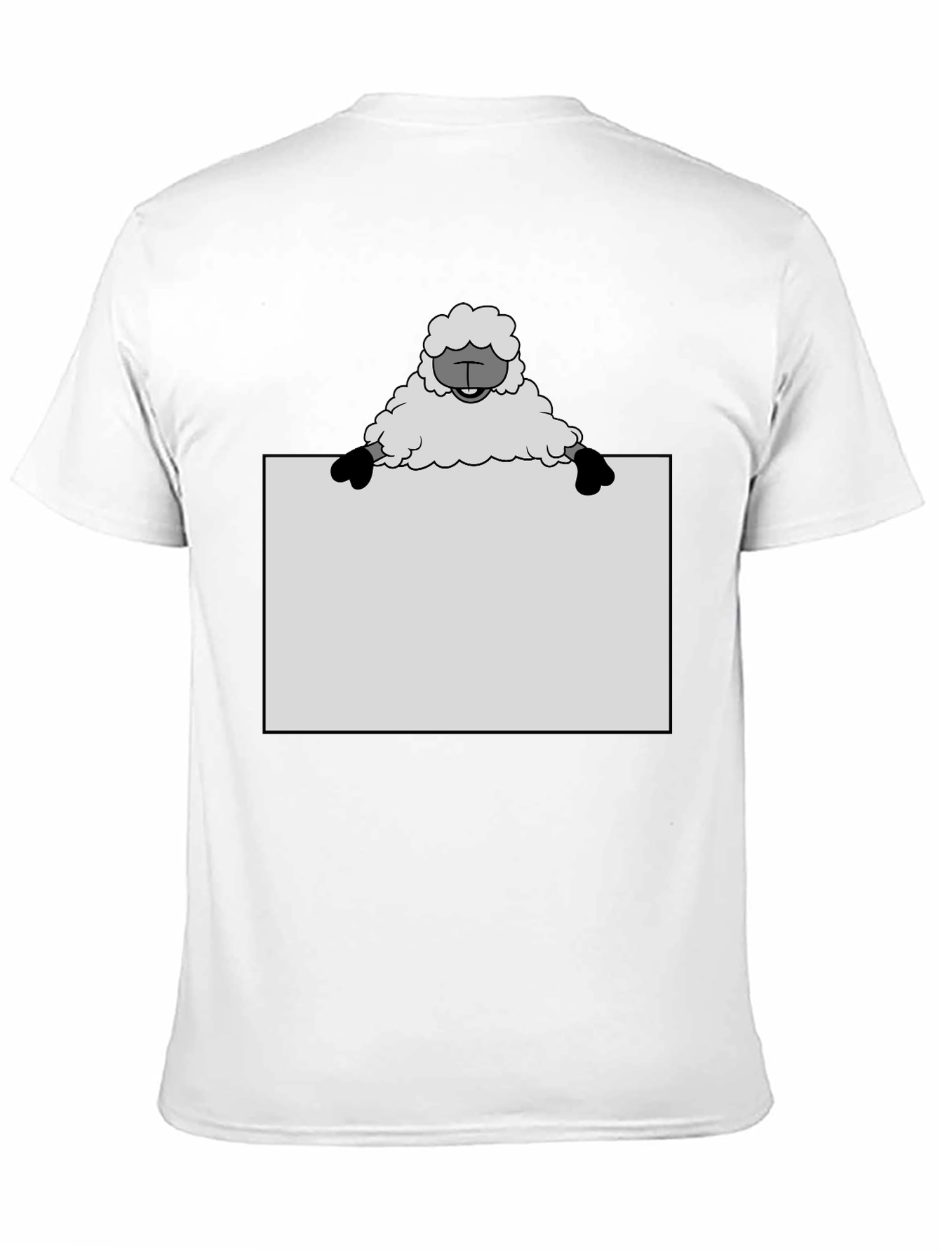 Sheep Holding Sign T-Shirt - Black