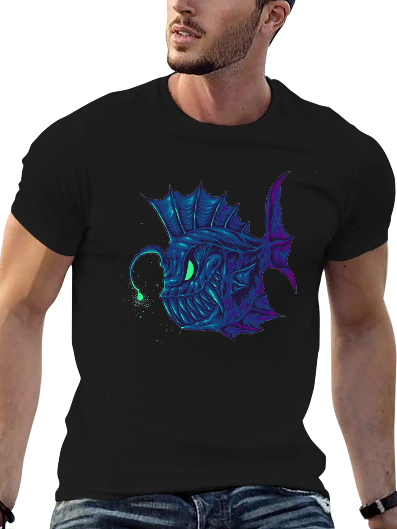 Angler Fish Graphic Tee - Bold Underwater Style