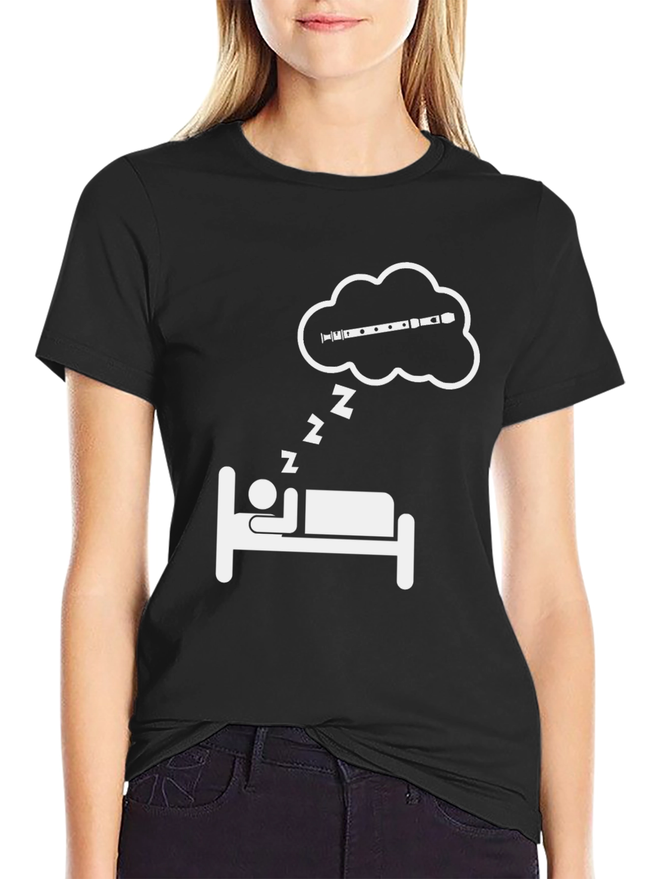 Dreaming Flute T-Shirt - Musicians Sleep Tee
