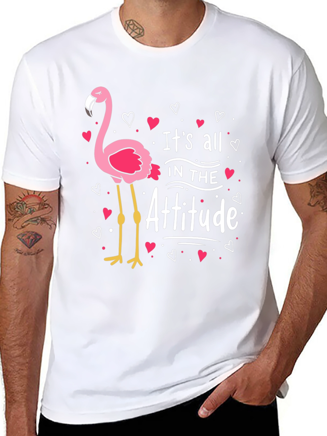 Its All in the Attitude Flamingo Graphic Tee
