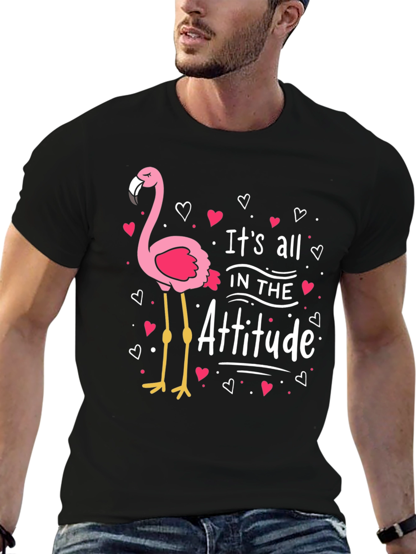 Its All in the Attitude Flamingo Graphic Tee