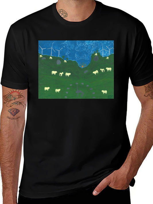 Wind Turbines & Sheep Graphic Tee