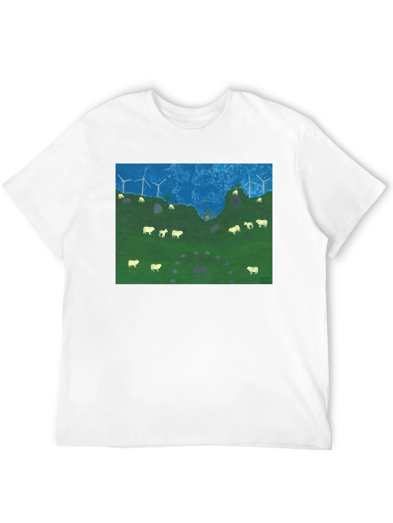 Wind Turbines & Sheep Graphic Tee