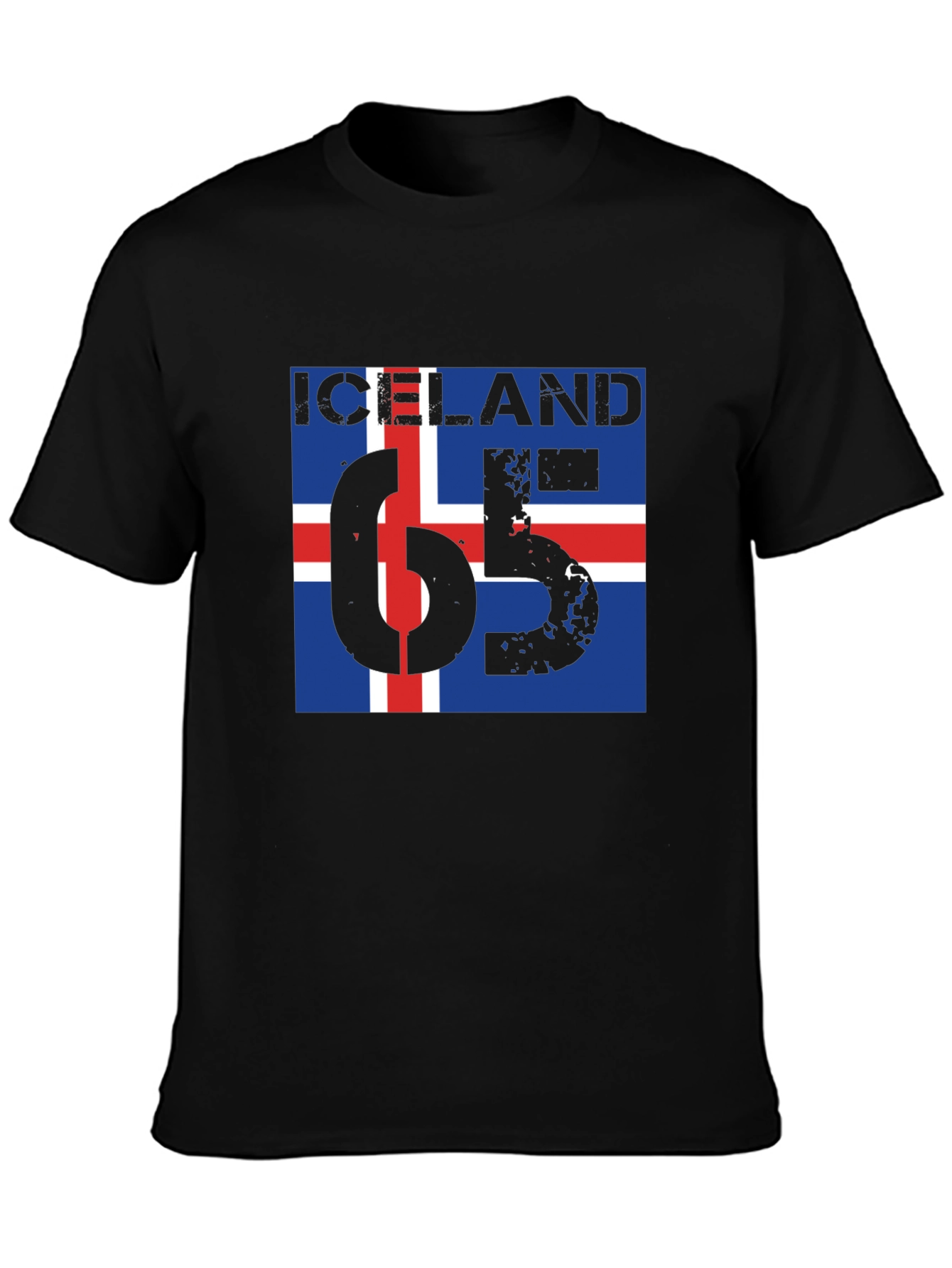 Iceland Flag Graphic T-Shirt - Black
