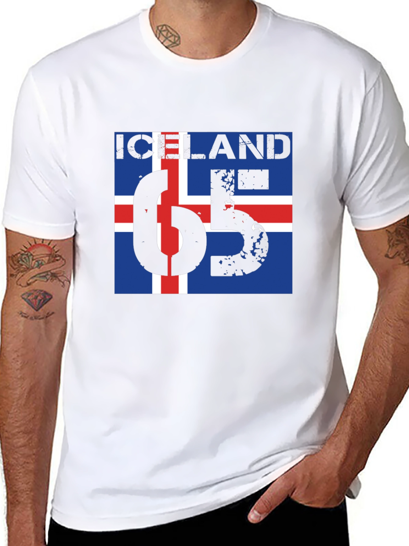 Iceland Flag Graphic T-Shirt - Black