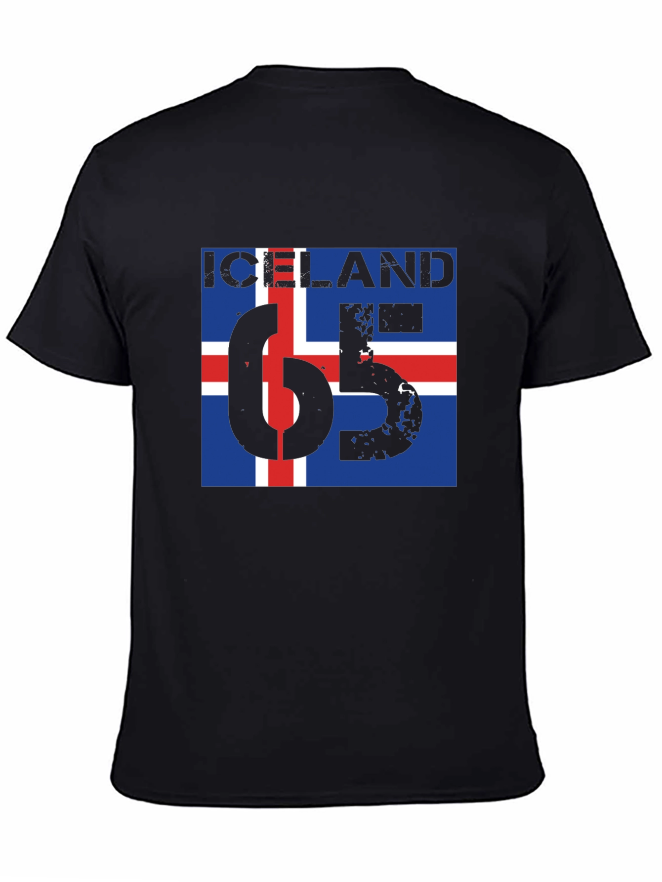 Iceland Flag Graphic T-Shirt - Black