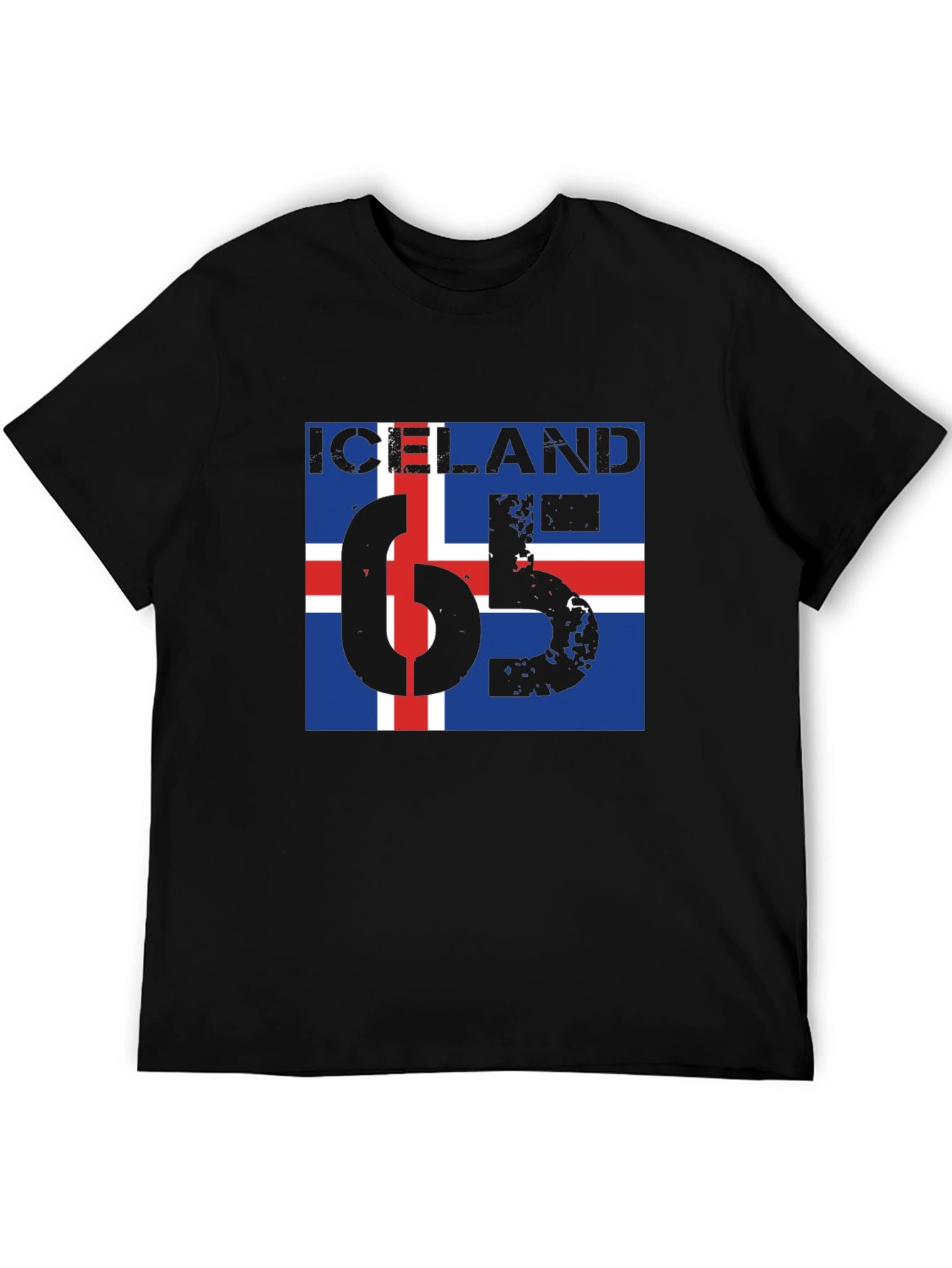 Iceland Flag Graphic T-Shirt - Black