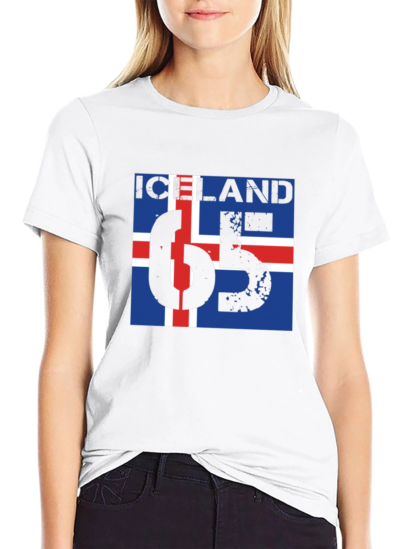 Iceland Flag Graphic T-Shirt - Black
