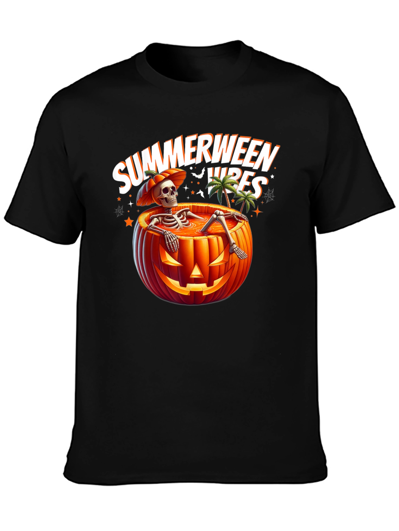 Summerween Vibes T-Shirt - Skeleton in Pumpkin