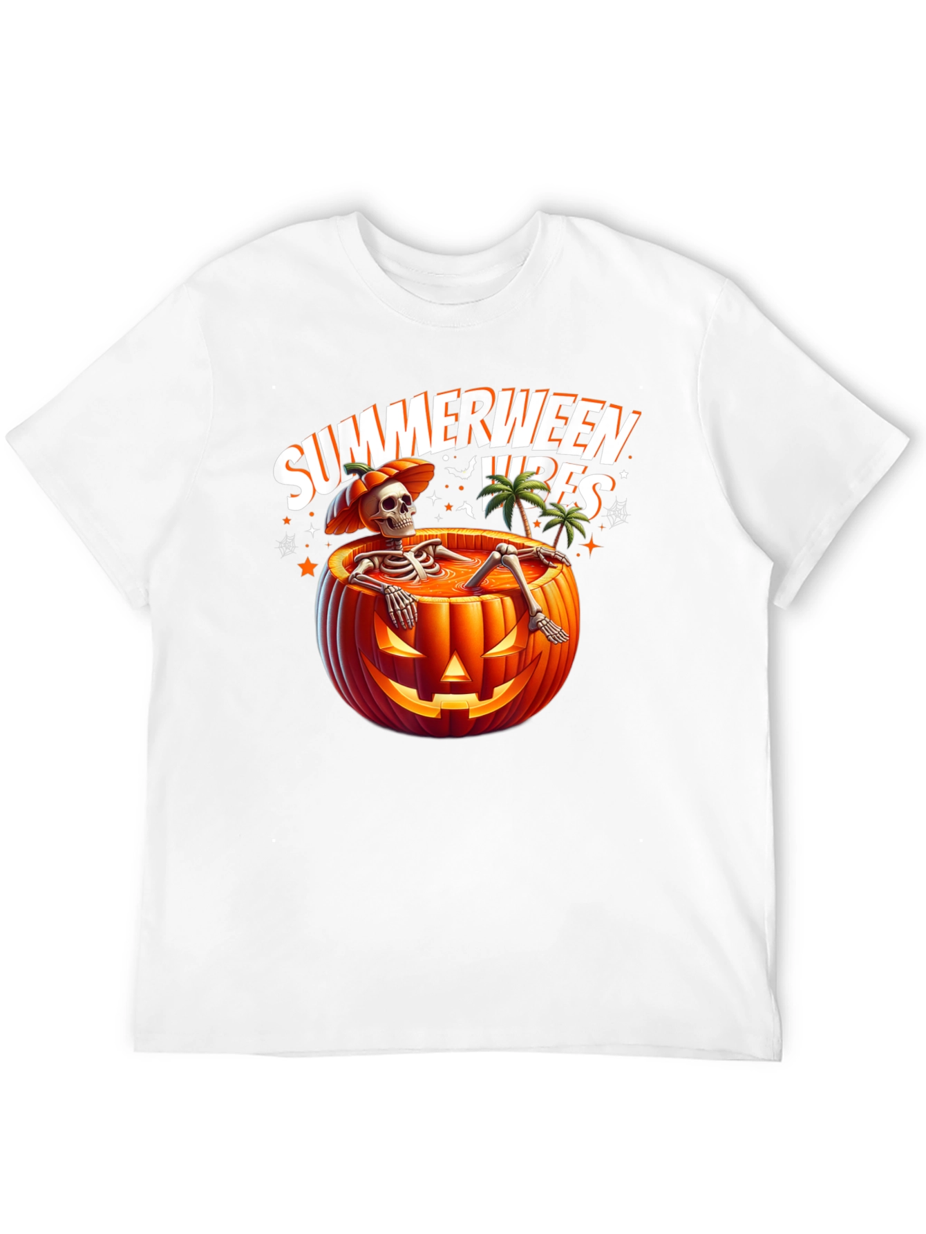 Summerween Vibes T-Shirt - Skeleton in Pumpkin